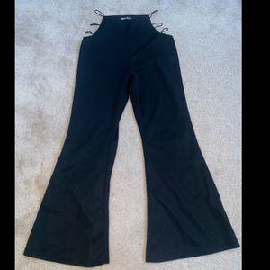 Black cutout pants